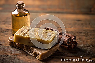 Cold processed handcrafted soap Stock Photo