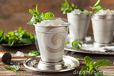 Cold Refreshing Classic Mint Julep Stock Photo