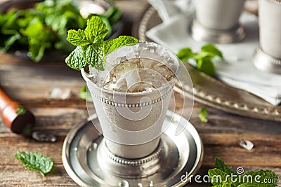 Cold Refreshing Classic Mint Julep Stock Photo