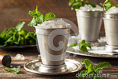 Cold Refreshing Classic Mint Julep Stock Photo