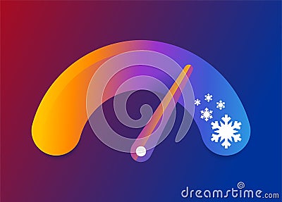 Cold snap - temperature measurment scale Vector Illustration