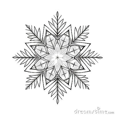 cold snowflake ai generated Cartoon Illustration