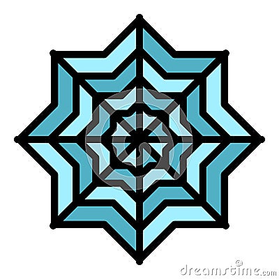 Cold snowflake icon color outline vector Vector Illustration