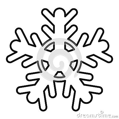 Cold snowflake icon, outline style Vector Illustration