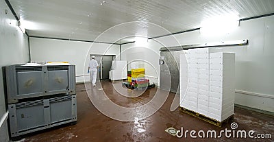 Cold storage room Stock Photo