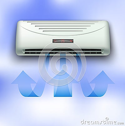 Cold stream coming from air conditioner Vector Illustration
