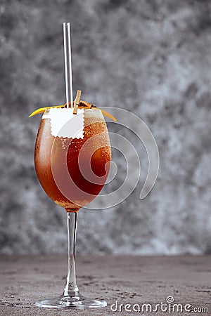 Cold summer cocktail with cola,whiskey and coffee liquor Stock Photo