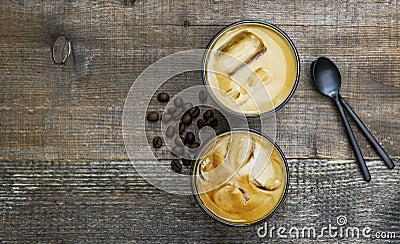 Cold summer coffee, latte, frappe, frappuccino. Stock Photo