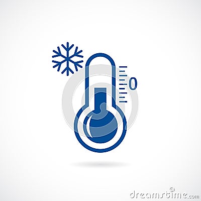 Cold thermometer vector icon Vector Illustration