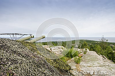 Cold war coastal artillery Hemso Sweden Editorial Stock Photo
