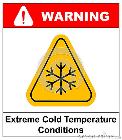 Cold warning sign , snow warning - triangular sign , vector illustration Vector Illustration