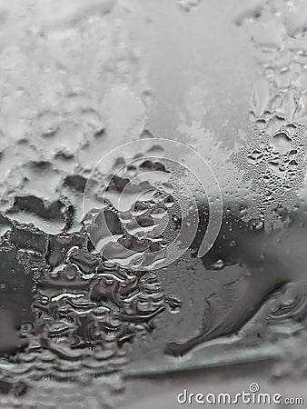 The cold water bottle is about to evaporate the cold. Stock Photo