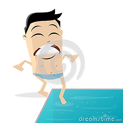 Cold water tipoes test clipart Vector Illustration