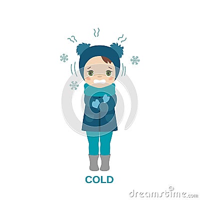 Cold weather girl. Vector Illustration