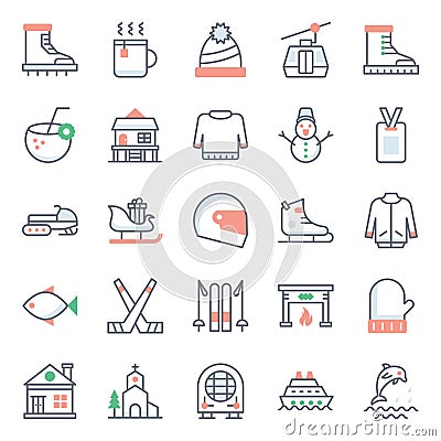 Adventure And Hiking flat Icons Pack Vector Illustration