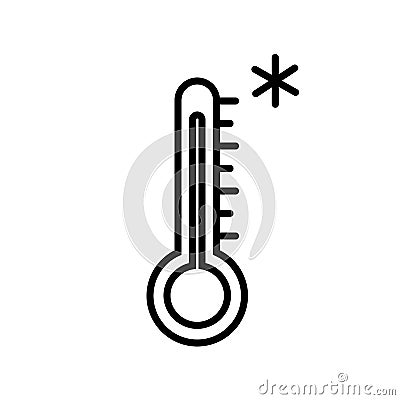 Cold Weather Thermometer Icon Vector Vector Illustration