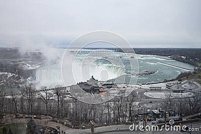 Niagara fall of Canada in the winter and the night time Editorial Stock Photo