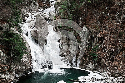 Cold winter landscape at Bish Bash Falls Stock Photo