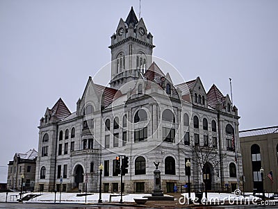 Cole County Courthouse in Snow Editorial Stock Photo