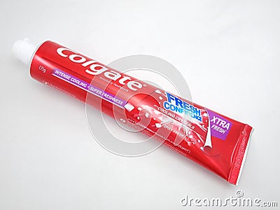 Colgate fresh confidence toothpaste spicy fresh in Manila, Philippines Editorial Stock Photo