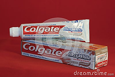 Colgate Max White toothpaste Editorial Stock Photo