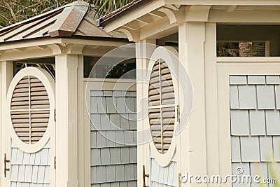 Coligny Beach Cabanas Stock Photo