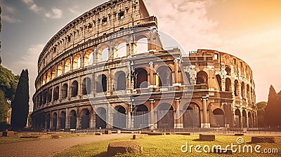 Coliseum or Flavian Amphitheatre at Rome, Italy Stock Photo