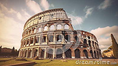 Coliseum or Flavian Amphitheatre at Rome, Italy Stock Photo