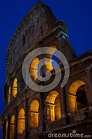 The Coliseum at night Stock Photo