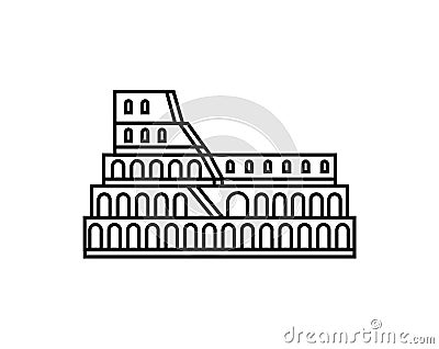 Coliseum vector icon. Italian symbol logo illustration. Vector Illustration