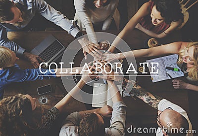 Collaborate Collaboration Cooperation Support Teamwork Concept Stock Photo