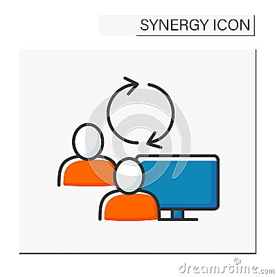 Collaboration color icon Vector Illustration