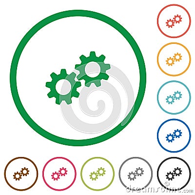 Collaboration flat icons with outlines Stock Photo