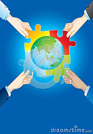 Collaboration improves harmony with good life and the world. Stock Photo