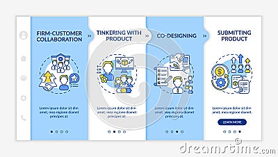 Collaborative creation types onboarding vector template Vector Illustration