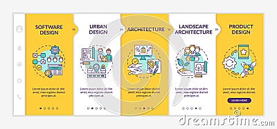 Collaborative design application fields onboarding vector template Vector Illustration