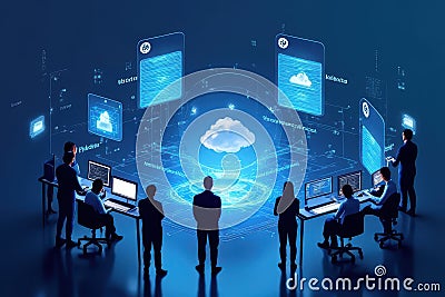 Collaborative DevOps in the Cloud Stock Photo