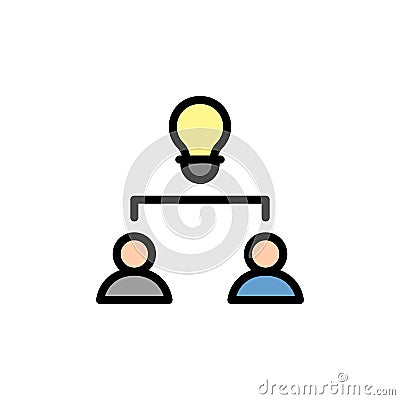 Collaborative, men, bulb icon. Simple color with outline vector elements of innovations icons for ui and ux, website or mobile Stock Photo