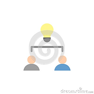 Collaborative, men, bulb icon. Simple color vector elements of innovations icons for ui and ux, website or mobile application Stock Photo