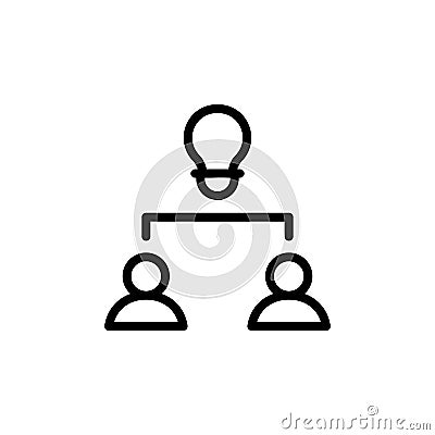 Collaborative, men, bulb icon. Simple line, outline vector elements of innovations icons for ui and ux, website or mobile Stock Photo