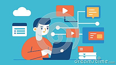 Collaborative Problem Solving A splitscreen illustration of a technician and a user brainstorming solutions via a Vector Illustration