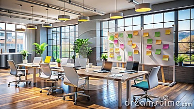 Collaborative Project Development Streamlined Workflow Prioritization and Progress Tracking in a Modern Office Stock Photo