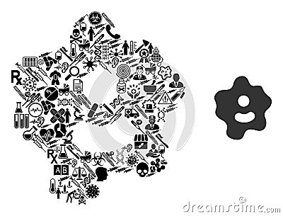 Collage Ameba from Health Care Icons Vector Illustration
