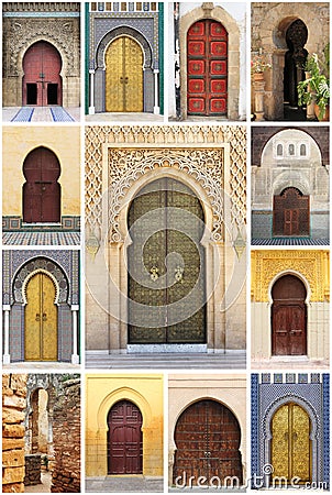 Arabic oriental styled doors Stock Photo