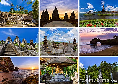 Collage of Bali Indonesia travel images my photos Stock Photo