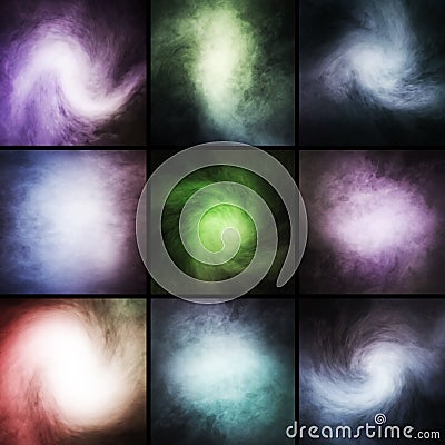 A collage of beautiful swirly backgrounds Stock Photo