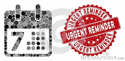Collage Calendar with Textured Urgent Reminder Seal Stock Photo