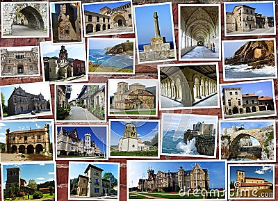 Collage of Cantabria in Spain Stock Photo