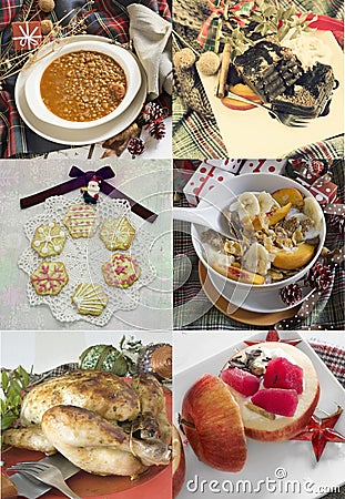 Collage Christmas food Stock Photo