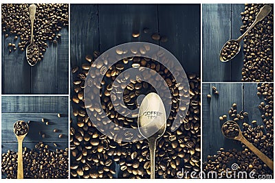 Collage of coffee. Stock Photo